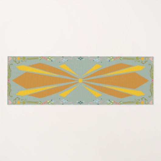 Deko Burst + Patina Blume Yogamatte (Vorderseite (Horizontal))