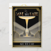 Deko Champagne Save the Date Einladung (Vorne/Hinten)