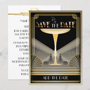 Deko Champagne Save the Date Einladung