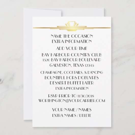 Deko Champagne Save the Date Einladung (Rückseite)