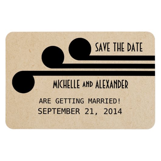 Deko Chic Save the Date Magnet, Ebony Magnet (Horizontal)