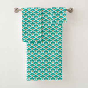 Deko-chinesische Kamm-Muscheln, aquamarin, Aqua Badhandtuch Set