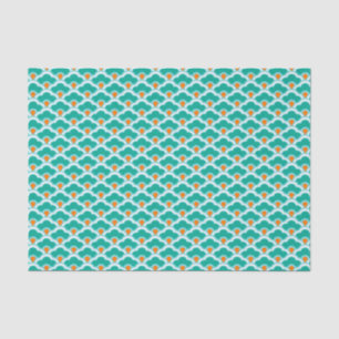 Deko-chinesische Kamm-Muscheln, aquamarin, Aqua Seidenpapier