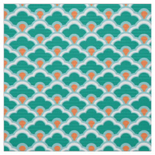 Deko-chinesische Kamm-Muscheln, aquamarin, Aqua Stoff