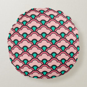 Deko-chinesische Kamm-Muscheln, korallenrotes Rosa Rundes Kissen