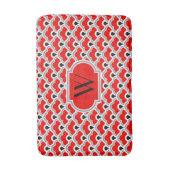 Deko-chinesische Kamm-Muscheln, Rot, Grau, Badematte (Vorderseite Vertikal)