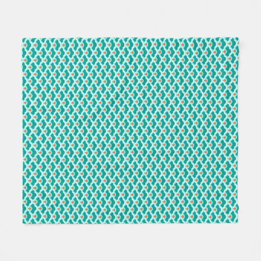 Deko Chinesische Scallops, Aquamarin, Aqua und Kor Fleecedecke (Vorderseite (Horizontal))