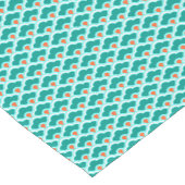 Deko Chinesische Scallops, Aquamarin, Aqua und Kor Kurzer Tischläufer (Ecke)