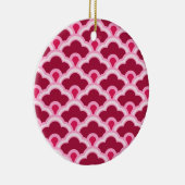 Deko Chinesische Scallops, Burgunder Wein und Rosa Keramik Ornament (Rechts)