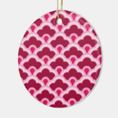 Deko Chinesische Scallops, Burgunder Wein und Rosa Keramik Ornament (Links)