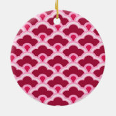 Deko Chinesische Scallops, Burgunder Wein und Rosa Keramik Ornament (Hinten)