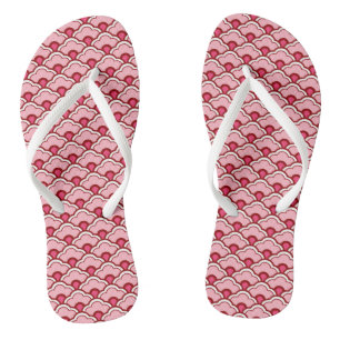 Deko Chinesische Scallops, Fuchsia und Light Pink Badesandalen