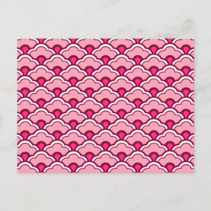 Deko Chinesische Scallops, Fuchsia und Light Pink Postkarte