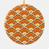 Deko Chinesische Scallops, Mandarin Orange Keramik Ornament (Hinten)