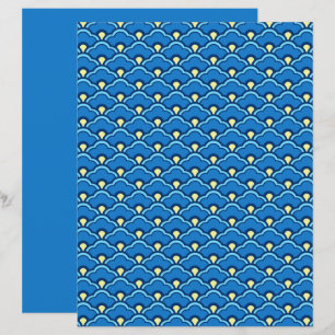 Deko Chinesische Scallops, Ocean Blue und Indigo