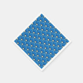 Deko Chinesische Scallops, Ocean Blue und Indigo Serviette (Ecke)