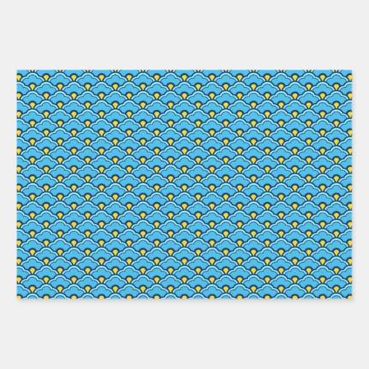 Deko Chinesische Scallops, Peach, Türkis, Orange Geschenkpapier Set (Vorderseite 2)