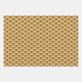 Deko Chinesische Scallops, Rot, Gold und Blau Geschenkpapier Set (Vorderseite 2)