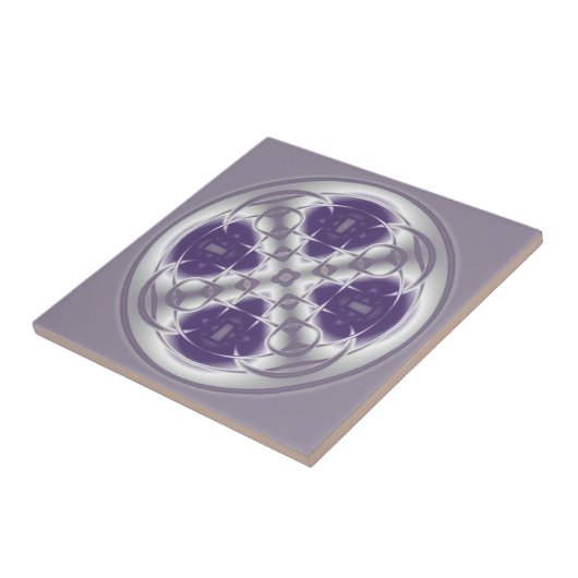 Deko Circle Abstrakte Lila und graue Keramik Tile Fliese (Seite)