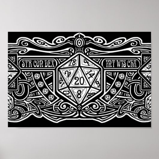 Deko D20 für dunkle Gegenstände (Vorne)