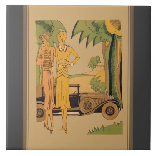 Deko Damen und Auto Fliese (Vorderseite)