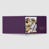 Deko | Dark Lila Foto Guest Book Gästebuch (Voll)
