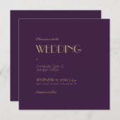 Deko | Dark Lila Square Wedding Einladung (Vorne/Hinten)