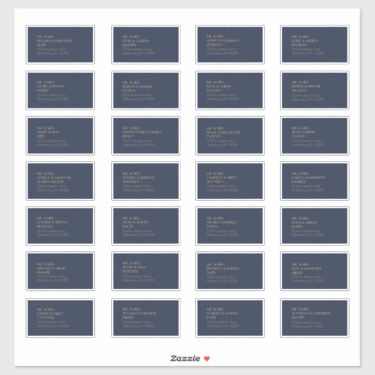 Deko | Dark Navy Guest Address Label (Blatt)