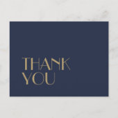 Deko | Dark Navy Hochzeit Danke Postkarte (Vorderseite)