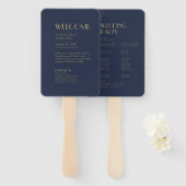 Deko | Dark Navy Hochzeitsprogramm Fächer (Vorne und Hinten)