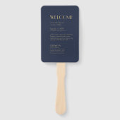 Deko | Dark Navy Hochzeitsprogramm Fächer (Vorderseite)