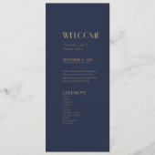 Deko | Dark Navy Hochzeitsprogramm Programm (Vorderseite)