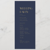 Deko | Dark Navy Hochzeitsprogramm Programm (Rückseite)