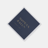 Deko | Dark Navy Wedding Cocktail Napkin Serviette (Ecke)