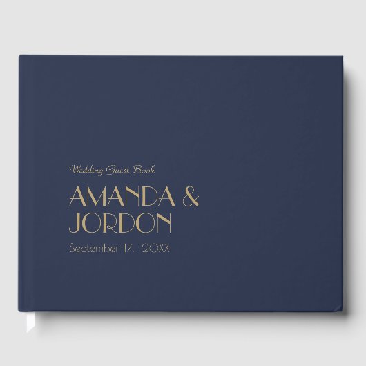 Deko | Dark Navy Wedding Guest Book Gästebuch (Vorderseite)