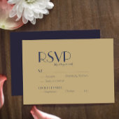 Deko | Dark Navy Wedding Meal Choice RSVP Karte