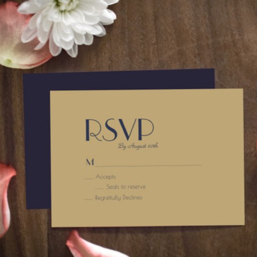 Deko | Dark Navy Wedding RSVP Card