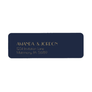 Deko   Dark Navy Wedding Rücksendeadresse