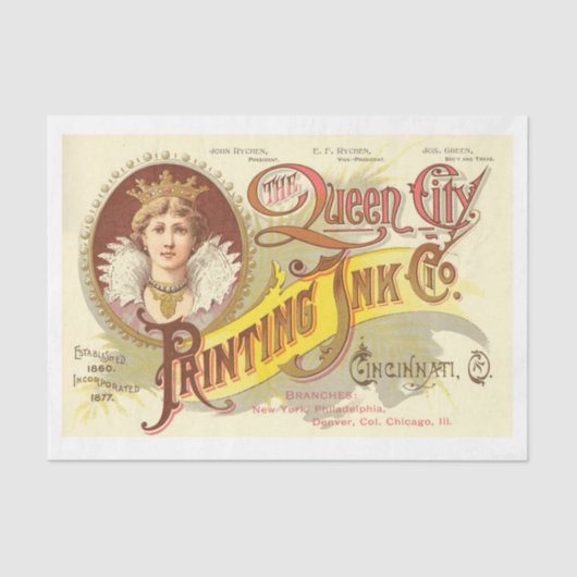 Deko-Dekopulationspapier für Vintage Tintenpatrone Seidenpapier (Vorderseite)