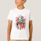 Deko Delights: Retro-Inspiriert Eiskremskone T-Shirt (Vorderseite)
