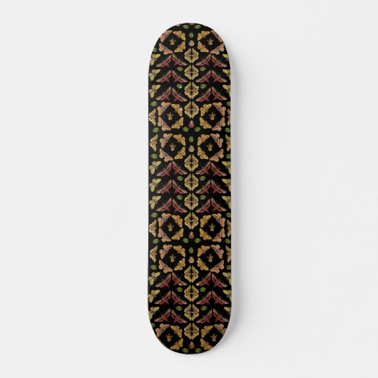 Deko der Folkkunst Moth & Orchid Art Schwarz Skateboard (Vorne)