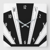 Deko-Design in Schwarz-Weiß Quadratische Wanduhr (Vorderseite)