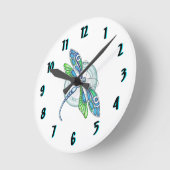 Deko Dragonfly Round Clock Design Runde Wanduhr (Winkel)