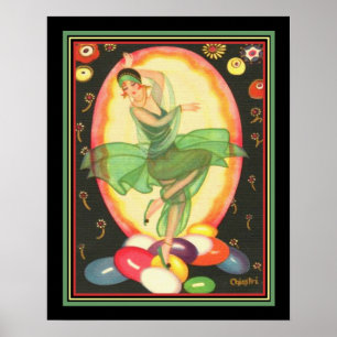 Deko-Druck 1928 Chiostri "Party-Mädchen" 16x20 Poster