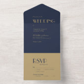 Deko | Dunkle Hochzeit der Marine All In One Einladung (Innen Boden)