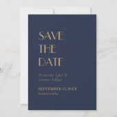 Deko | Dunkle Hochzeit der Marine retten das Datum Save The Date (Vorderseite)