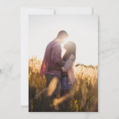 Deko | Dunkle Lila Foto Hochzeit Einladung (Rückseite)