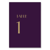 Deko | Dunkle Lila Tischnummern Unterschreiben (Vorderseite)