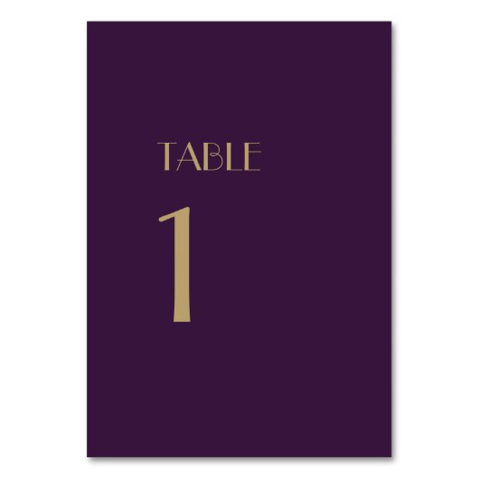 Deko | Dunkle Lila Tischnummern Unterschreiben (Vorderseite)
