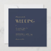 Deko | Dunkle Navy Square Wedding Einladung (Vorderseite)